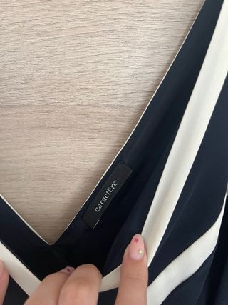 Abito Caractère Seta Nero/Bianco Taglia 44