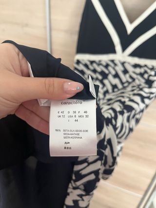 Abito Caractère Seta Nero/Bianco Taglia 44