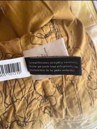 Cazadora de cuero biker amarilla/mostaza