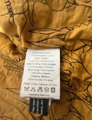 Cazadora de cuero biker amarilla/mostaza