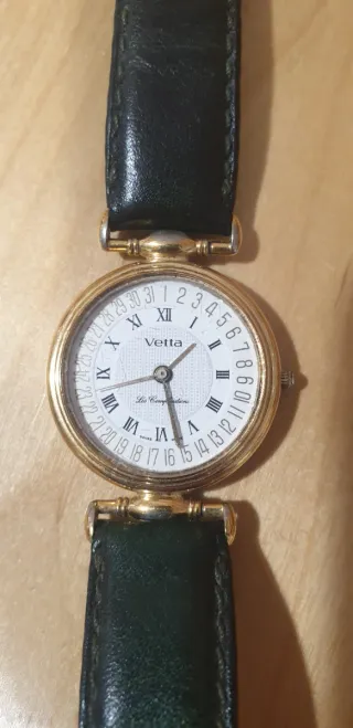 Orologio Vetta Uomo Pelle Nera Oro