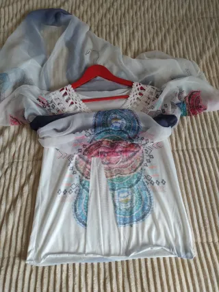 Blusa tipo caftán estampada de verano talla Única