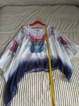 Blusa tipo caftán estampada de verano talla Única
