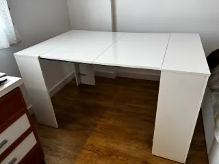 Mesa consola extensible blanca