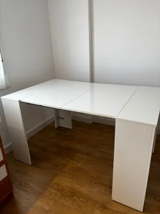 Mesa consola extensible blanca