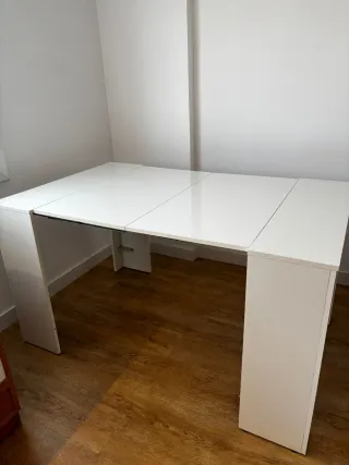 Mesa consola extensible blanca