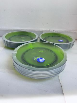 Platos Duralex Verdes - Set de 18 platos