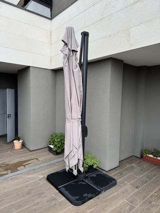 Parasol Naterial Beige Aluminio y Acero