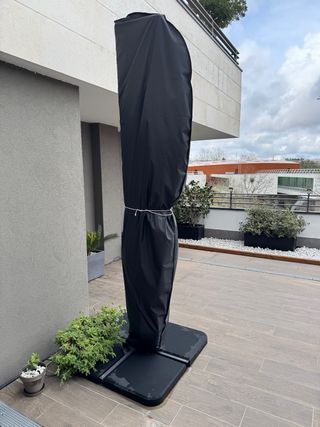 Parasol Naterial Beige Aluminio y Acero