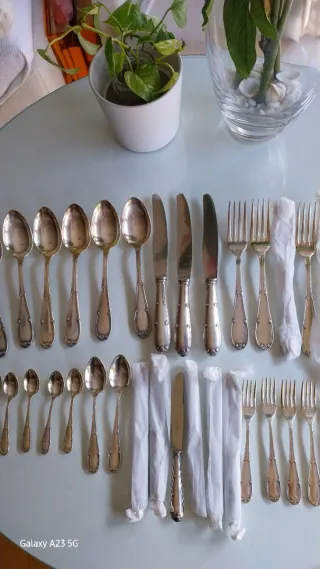 LIQUIDACIÓN CUBIERTOS ALPACA PLATEADA P 40 RIVERA