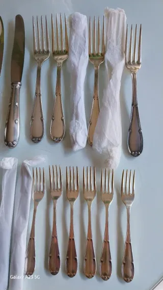 LIQUIDACIÓN CUBIERTOS ALPACA PLATEADA P 40 RIVERA