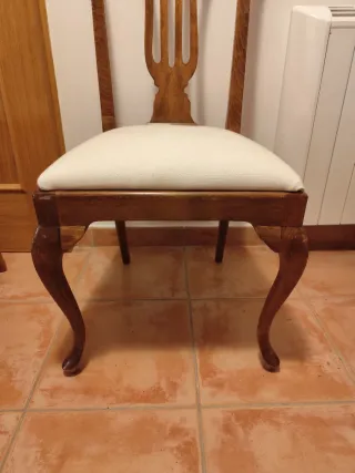Conjunto 4 sillas comedor madera tapizadas