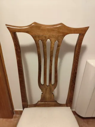 Conjunto 4 sillas comedor madera tapizadas