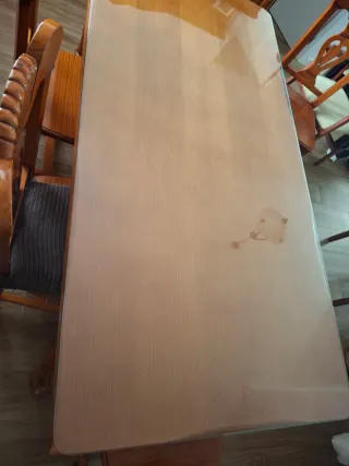 Mesa madera maciza y 6 sillas rústico provenzal