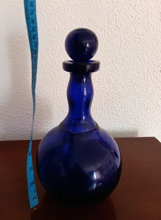 Decantador Vintage Vidrio Azul Cobalto