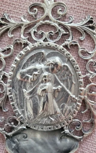 Benditera Plata Ángel de la Guarda 11x6.5