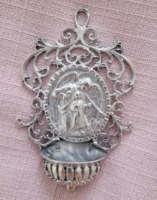 Benditera Plata Ángel de la Guarda 11x6.5