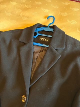 Abrigo Pieces Lana Negro