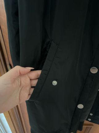 Chaqueta bomber negra larga