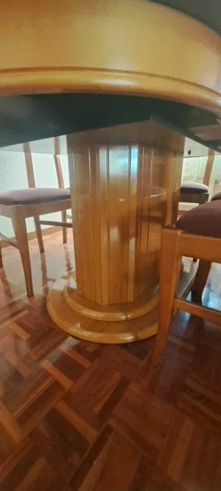 Mesa y 6 Sillas Comedor Madera cerezo