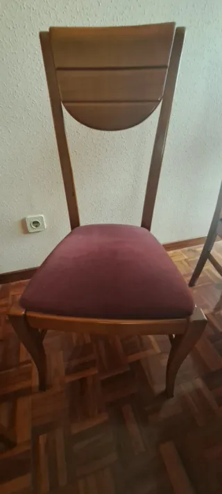 Mesa y 6 Sillas Comedor Madera cerezo