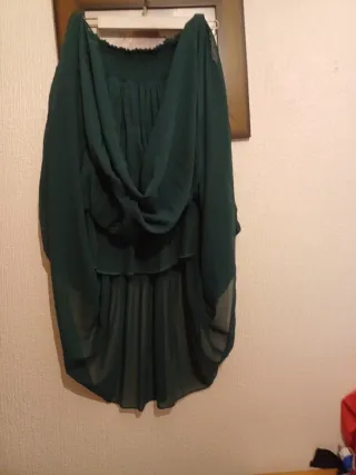 Falda verde estilo crespón