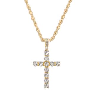 Colgante Cruz Jesús Hip Hop Oro + Regalo