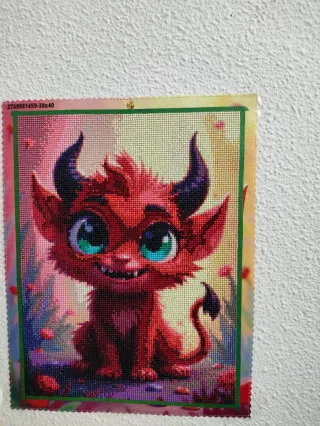 Cuadro Diamond Painting Demonio Rojo