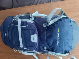 Mochila de viaje Trekking 60L Purple/gris