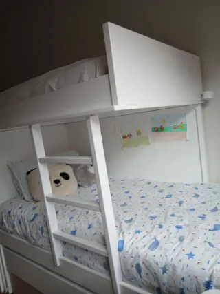 Estructura superior litera Garabatos. Lacada blanc