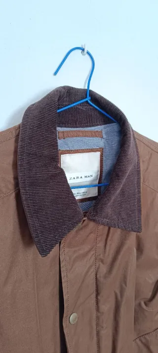 Chaqueta Zara Encerada Cuello Pana Talla L