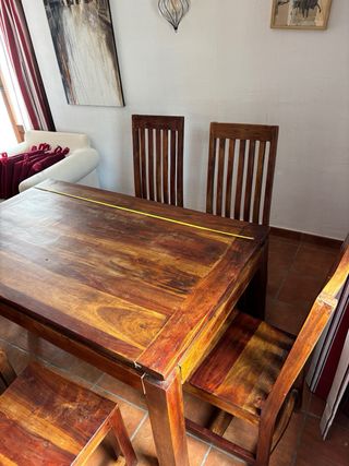 Mesa Comedor y 6 Sillas Madera maciza
