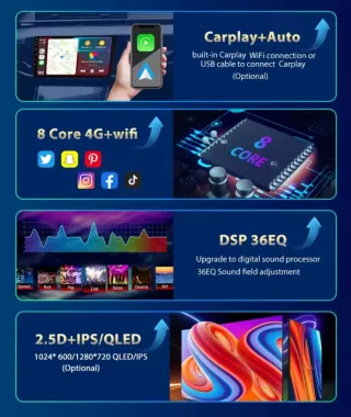 Reproductor Multimedia Coche 220x128mm