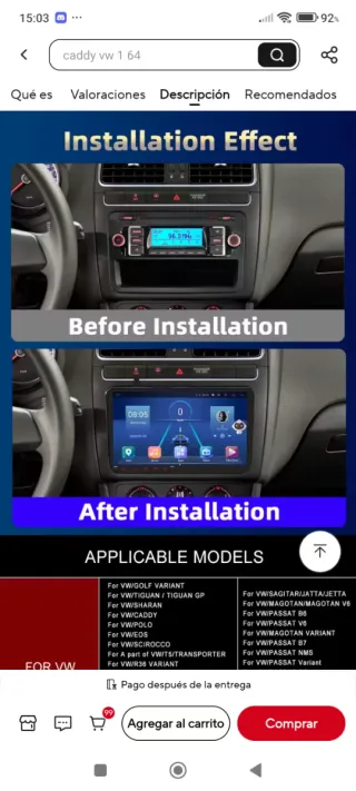 Reproductor Multimedia Coche 220x128mm