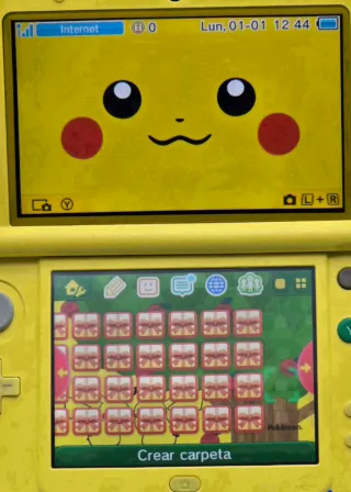 New 3DS XL a tema Pikachu sd 64gb