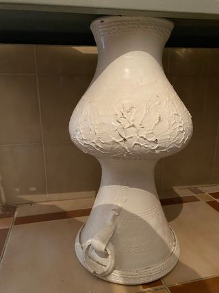 Jarrón grande de cerámica blanco