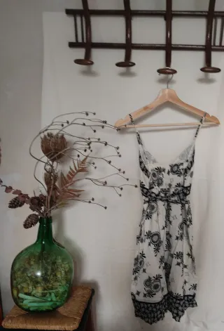 Vestido estampado blanco y negro