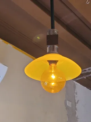Lampada sospensione anni '70 in Perspex