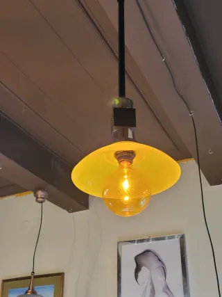 Lampada sospensione anni '70 in Perspex