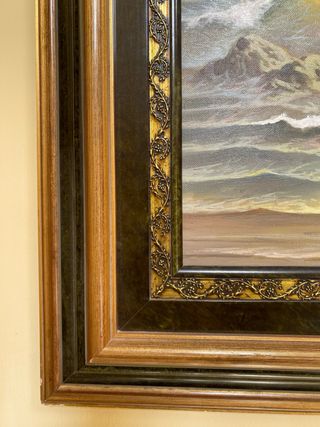 Cuadro decorativo de paisaje marino pintado a mano