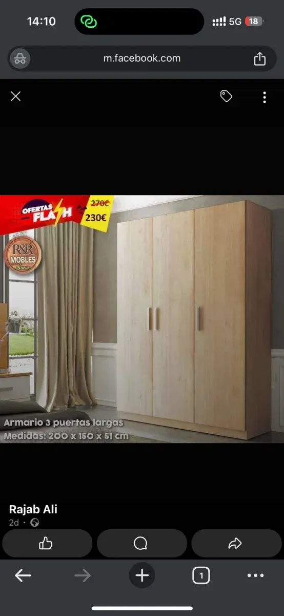 Cómoda 4 cajones madera R&R MOBLES