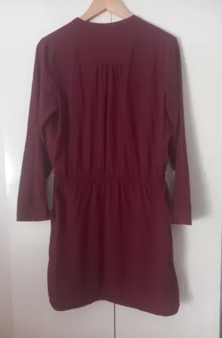 Vestido burdeos de manga larga Springfield