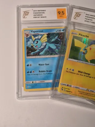 Pokémon 3 cartas TQG 9.5 Mint+ gradeadas