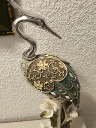 Figura Decorativa Grulla Vintage Metal