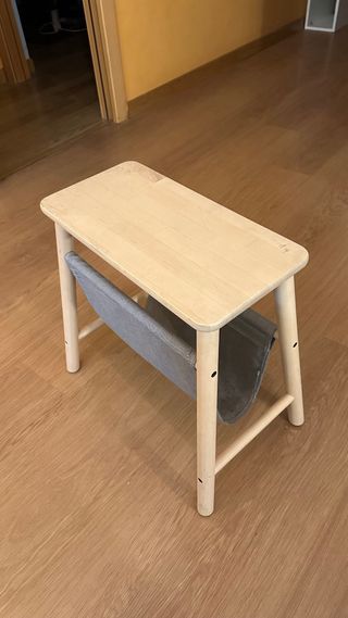 Taburete IKEA madera y tela
