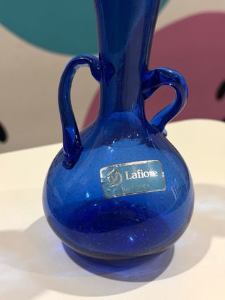 Jarrón Vidrio Azul Lafiore Vintage