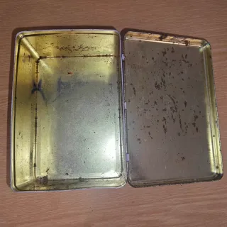 Caja colacao metálica vintage floral