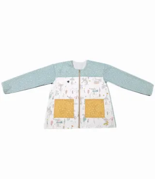 Bata manga larga con cremallera