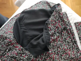 Vestido Mango Negro con Estampado