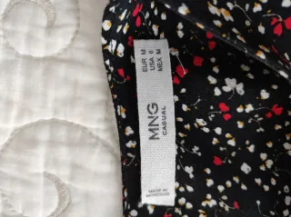 Vestido Mango Negro con Estampado